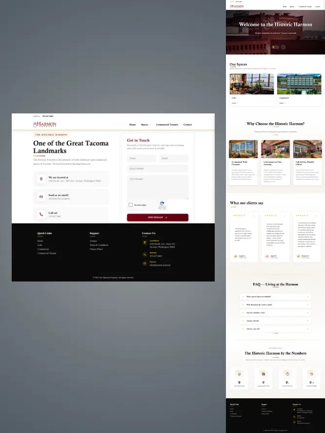 Harmon Properties website preview