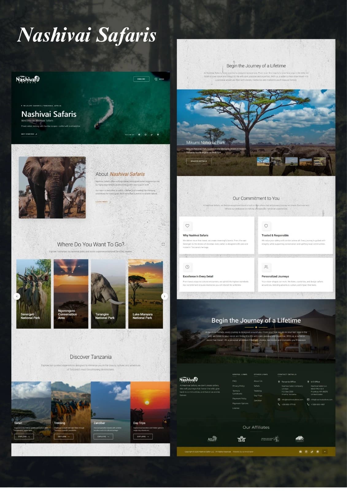 Nashivai Safaris website preview